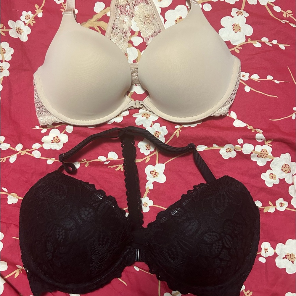 Bundle of two front closing Bras.